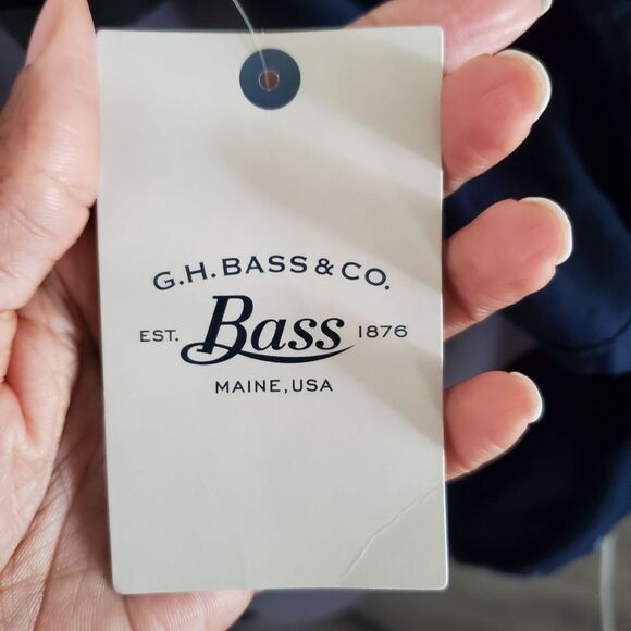 NWT GH Bass & Co Women's Button-down Shirt Small Navy Cotton Basic Classic - Picture 8 of 9